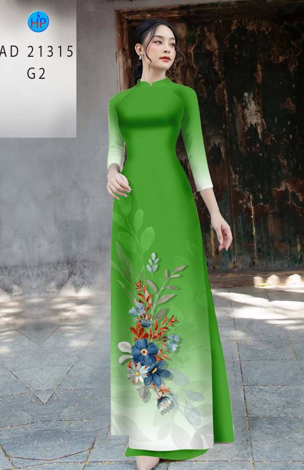 Vải Áo Dài Hoa In 3D AD 21315 12